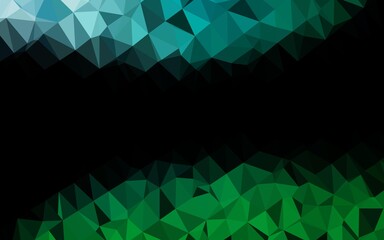 Dark Blue, Green vector triangle mosaic texture.