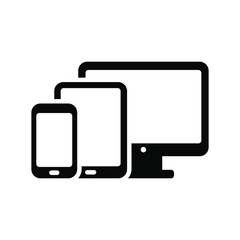 Smartphone with tablet and monitor icon