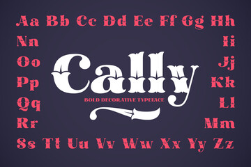 Vintage decorative vector font set named Cally