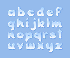 Poster - vector smooth alphabet with shiny water bubble effect