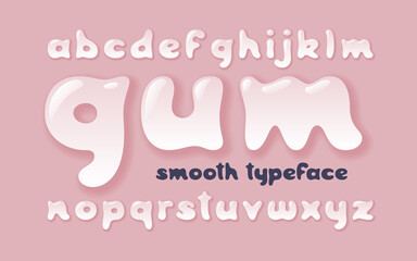 Poster - vector funny gum font on a pink background