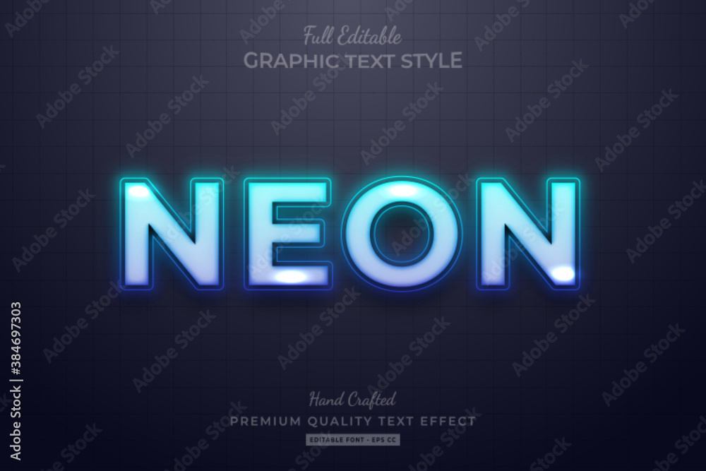 Gradient Neon Editable Premium Text Style Effect Stock Vector | Adobe Stock