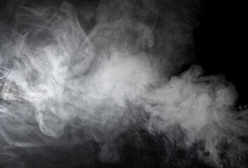 Canvas Print - Gray smoke on black background