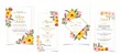 © Kuma - Romantic yellow and red floral wedding invitation set