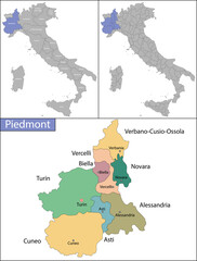 Poster - Piedmont is a region in northwest Italy