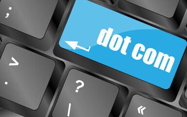 Poster - dot com button on computer keyboard key