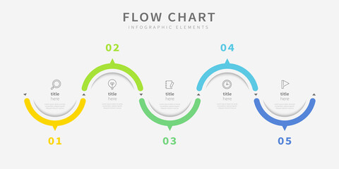 Wall Mural - Simple flow chart infographics