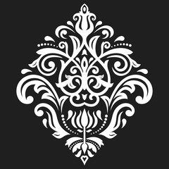 Wall Mural - elegant vintage white ornament in classic style. abstract traditional pattern with oriental elements