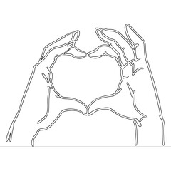 Wall Mural - Continuous line drawing heart shape love concept