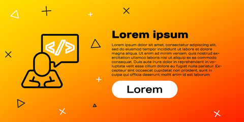 Line Web design and front end development icon isolated on yellow background. Colorful outline concept. Vector.