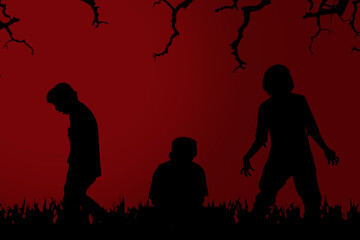 Poster - Silhouette of zombie hang around