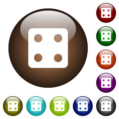 Poster - Dice four color glass buttons