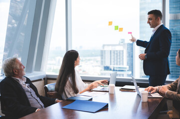 Wall Mural - business team meeting in modern office, Corporate business manager in a meeting