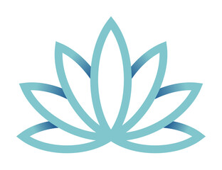 Wall Mural - lotus blossom icon, isolated on white background. flower logo, symbol. cosmetic, fashion, beauty log