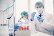 © yurolaitsalbert - background image of a laboratory assistant in a medical laboratory
