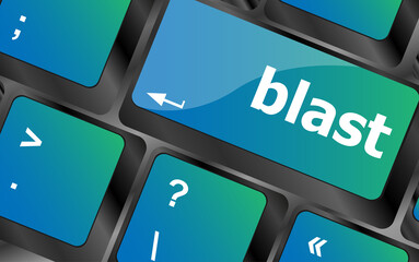 Poster - blast button on computer pc keyboard key