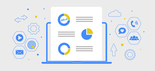 Poster - Omnichannel commerce, digital Marketing concept. Ecommerce metrics conversion rate (CR), organic acquisition traffic. Micro to macro conversion rates vector concept. Digital media advertising campaign