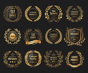 prize emblems realistic set
