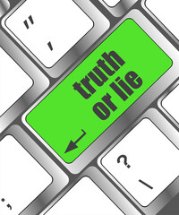 Poster - truth or lie button on computer keyboard key