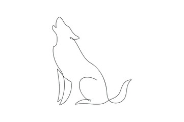 Wall Mural - lineart wolf