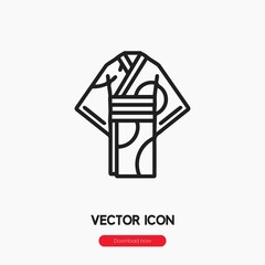 Poster - kimono icon vector. Linear style sign for mobile concept and web design. kimono symbol illustration. Pixel vector graphics - Vector.