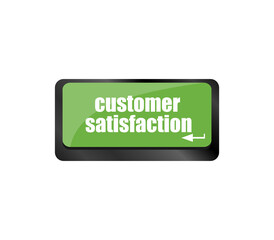 Aufkleber - customer satisfaction key word on computer keyboard