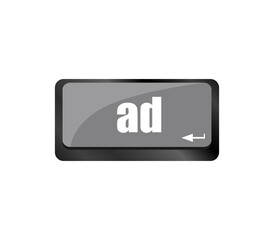 Poster - Marketing concept: computer keyboard with word Ad