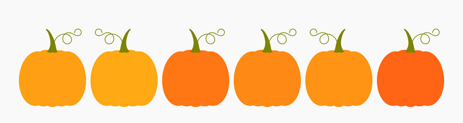 Wall Mural - Pumpkins collection border.