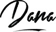 Dana-Female name Modern Brush Calligraphy on White Background