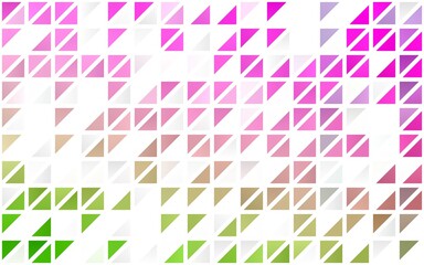 Light Pink, Green vector seamless texture in triangular style.