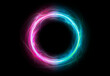 canvas print picture - Neon circular lightning, plasma element
