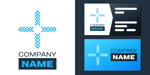 Poster - Logotype Arrows in four directions icon isolated on white background. Logo design template element. Vector.