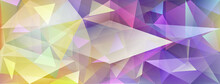 Abstract Crystal Background With Refracting Of Light And Highlights In Yellow And Purple Colors