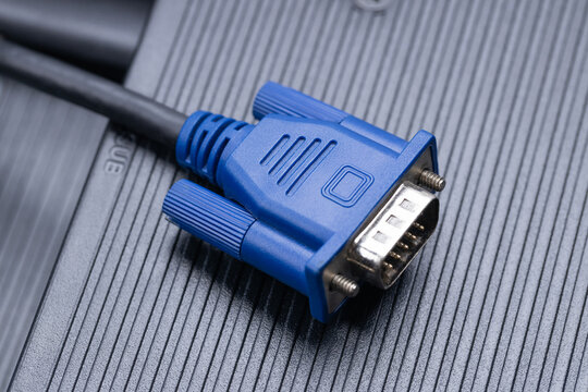 vga or video graphics array cable. computer graphics plug