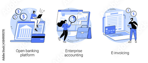 Cuadros en Lienzo IT accounting system abstract concept vector illustration set