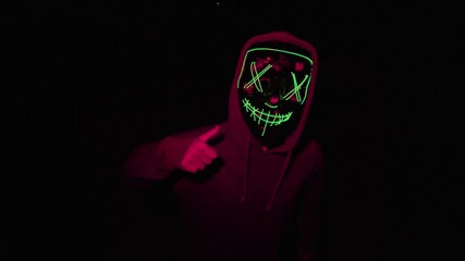general plane traveling halloween mask with green lights leds scary dark scary the purge with red light violent night sequel halloween party