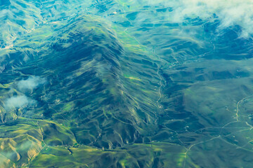 Aerial view of the green mountain scenery.