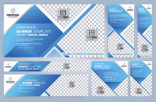 Set Of Web Banners Templates, Standard Sizes With Space. Vector Illustration