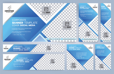 Wall Mural - Set of Web banners templates, Standard sizes with space. Vector illustration