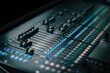 © photopk - audio sound mixer controller at studio in dark background