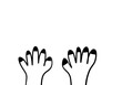 © TS.PHOTOS - Hands raising up in black hand drawing color on white background with copy space for cartoon and cute gesture background