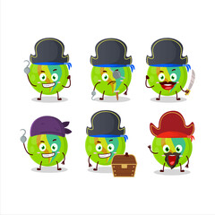 Wall Mural - Cartoon character of green marbles with various pirates emoticons