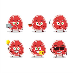 Wall Mural - Ham cartoon character with various types of business emoticons