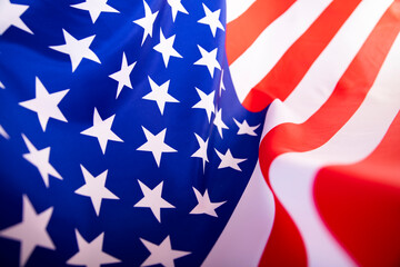 Closeup of American flag