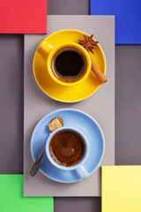 Canvas Print - cup of coffee at abstract background