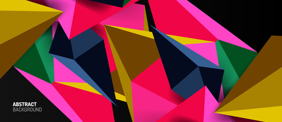 3d low poly abstract shape background vector illustration