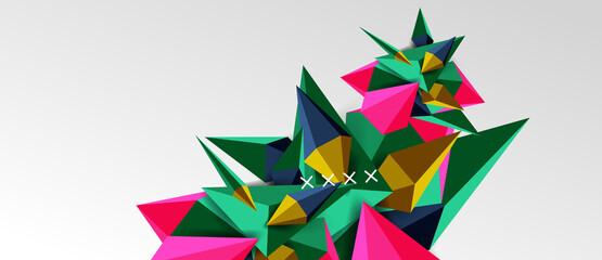 3d low poly abstract shape background vector illustration