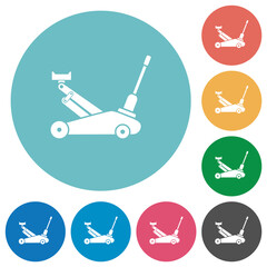 Sticker - Car jack flat round icons