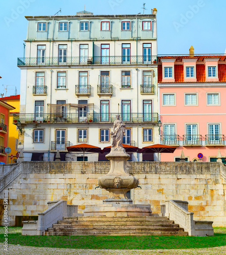 Lisbon old town, fountain, ...