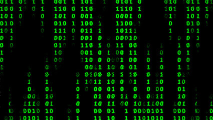 binary code on black
